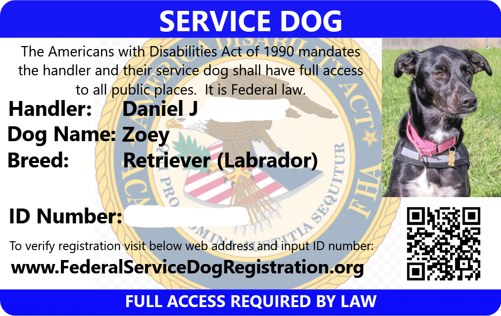 FREE SERVICE DOG REGISTRATION Federal Service Dog Registration